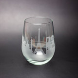 Paris, France Skyline Stemless Wine Glass Glassware