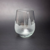 Charleston, South Carolina Skyline Stemless Wine Glass Glassware
