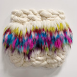 Rainbow Muppet Original Textile Art