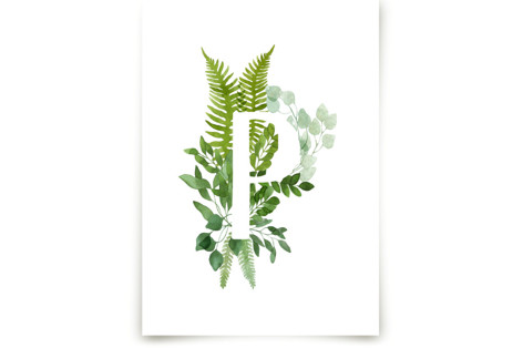 Floral Monogram P Fine Art Prints