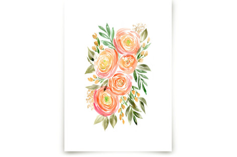 Watercolor ranunculus Fine Art Prints