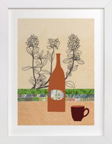 Paper Still Life with Bottle