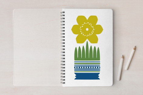 Nordic Yellow Flower Notebook Notebook