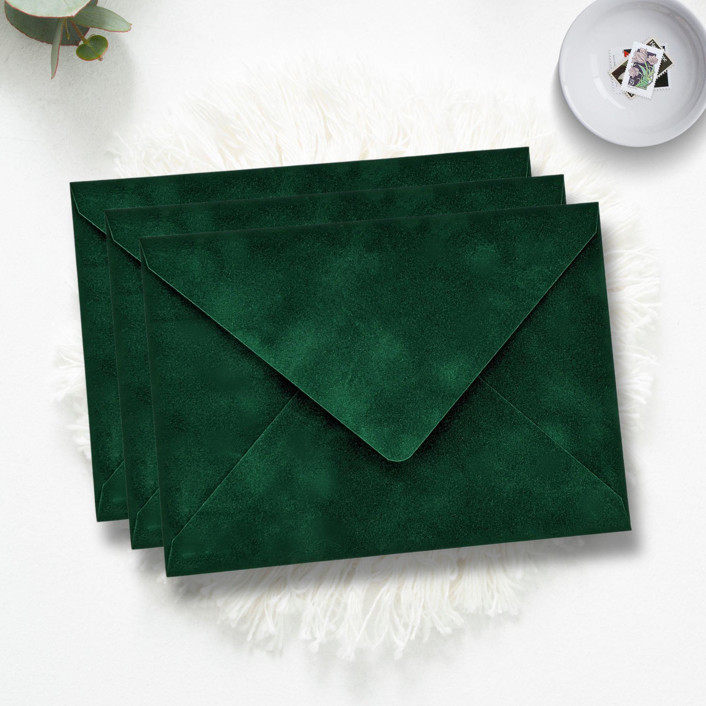 A7 Green Velvet Envelopes (Set of 10) Envelopes by Caroline Russo Minted