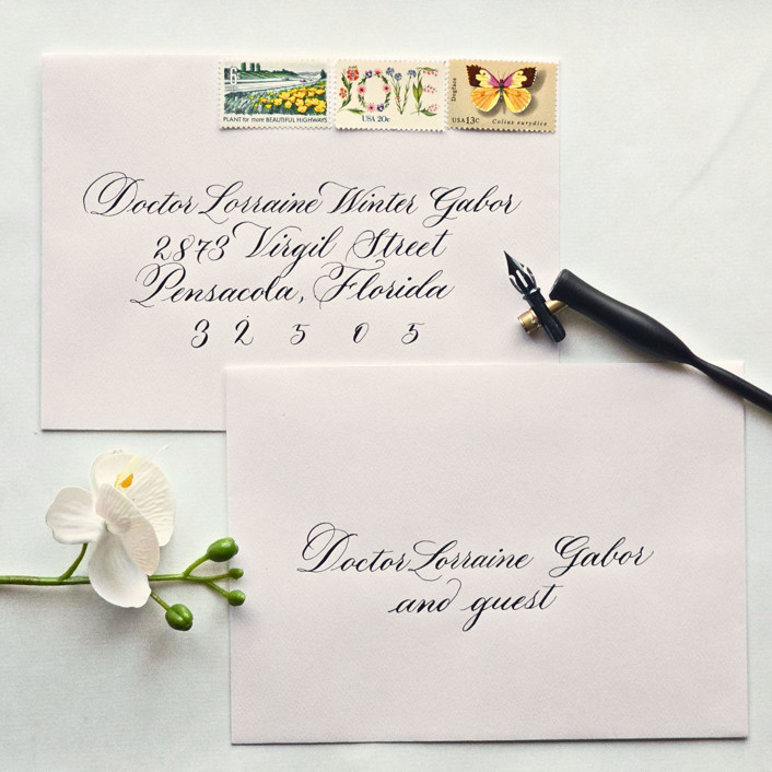 Custom Calligraphy Envelope Addressing Calligraphy Services Only