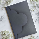 Navy Blue, Scalloped Edge Cardstock A7 Envelope Envelopes