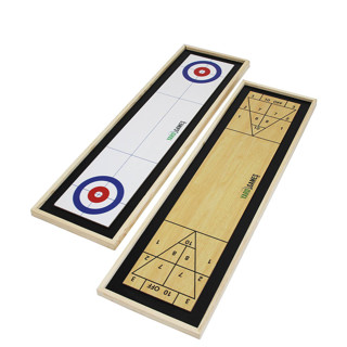 Yard Games Curling and Shuffleboard 2 in 1 Table Top Game with 8 Rolling Discs Wedding Games