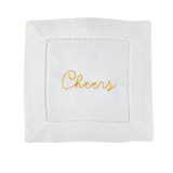 Cheers Embroidered Cocktail Napkins - Set of 4 Napkins