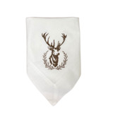 Dinner Napkin with Embroidered Deer Stag Wreath