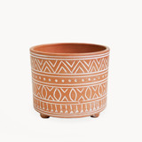 Hand Etched Terracotta Pot - Small Planters