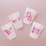 Valentine Frosted Plastic Cups, Pack of 12 Paper and Plastic Cups