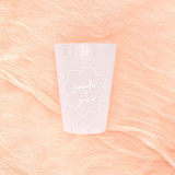 Kitschy Cocktail Hour Floral Frame Frosted Plastic Cup, set of 50 Paper and Plastic Cups