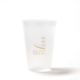 All You Need Is Love Cup Pack, Frosted Plastic Cup, Pack of 8 Paper and Plastic Cups
