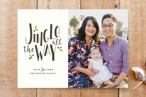 Jingle All the Way Holiday Photo Card Custom Stationery