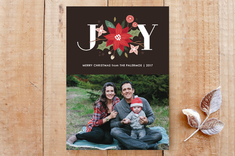 Joy Flourish Photo Card Custom Stationery