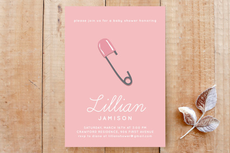 Baby Diaper Pin Custom Stationery
