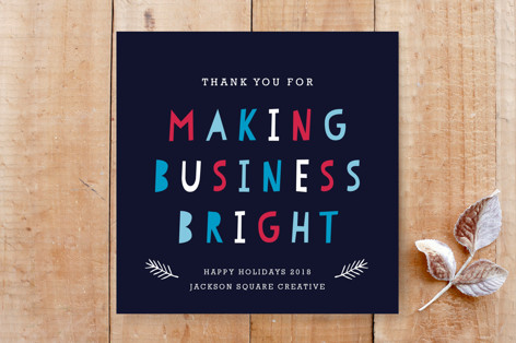 Making Business Bright Corporate Holiday Card Custom Stationery