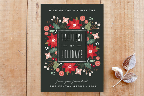 Winter Mix Wreath Corporate Custom Stationery