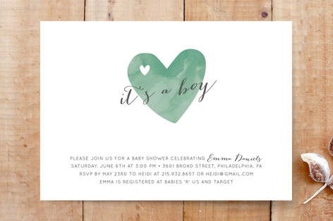 Shower Watercolor Love Custom Stationery