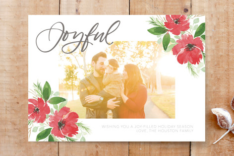 Joyful Holiday Card Custom Stationery