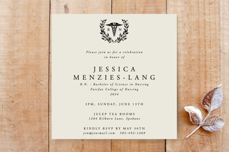 Registered Nurse Square Graduation Invitation Custom Stationery