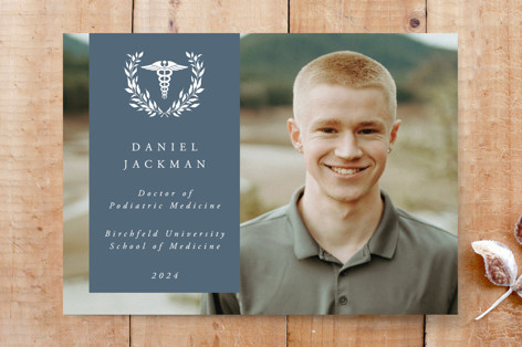 Medical School Graduation Photo Announcement Custom Stationery
