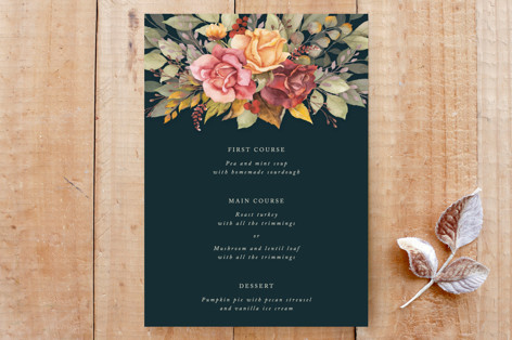 Autumnal Florals Menu Custom Stationery