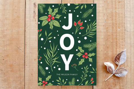 Botanical Holiday Joy Custom Stationery