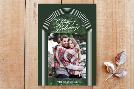 Painted Arch Holiday Photo Card Custom Stationery