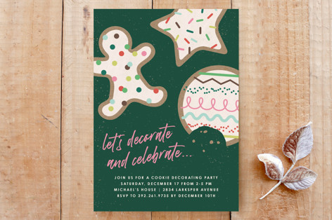 Decorate + Celebrate Cookie Decorating Party Invitation Custom Stationery