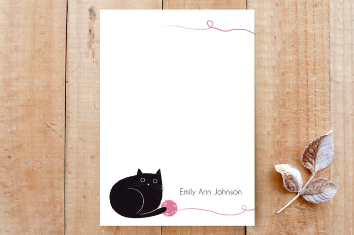 Black cat note Custom Stationery by Farinaz Vaseghi | Minted