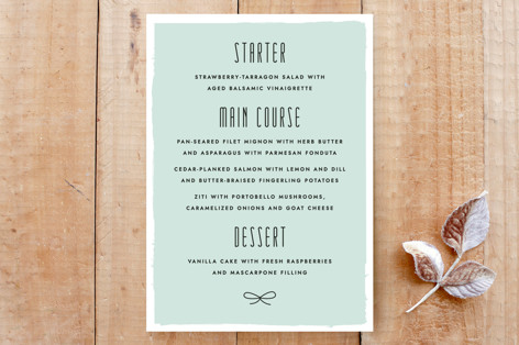 Knotted Wedding Menu Card Custom Stationery