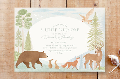 Forest Baby Shower Custom Stationery