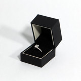 Black Ring Box with White Stripe - Single Slot Ring boxes