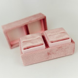 Pink Velvet Double Ring Box Ring boxes