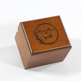 Personalized Wreath Design Wood Ring Box - Single Slot Ring boxes