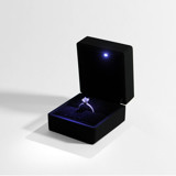 Matte Black Ring Box with LED Light Ring boxes