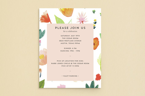 Spring Gardens Mitzvah Reception Cards
