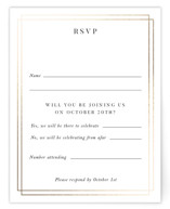 Fringe Cascade Foil-Pressed Mitzvah RSVP Cards