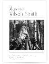 Elegance simplicity Memorial Cards