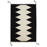 Zapotec Black and Ivory Rug #3, Size 2'x3' Area Rugs