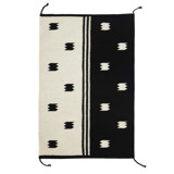 Zapotec Black and Ivory Rug #1, Size 2'x3' Area Rugs