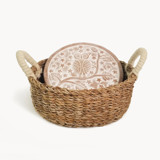Handmade Bread Warmer & Wicker Basket - Owl Round Serving Accessories