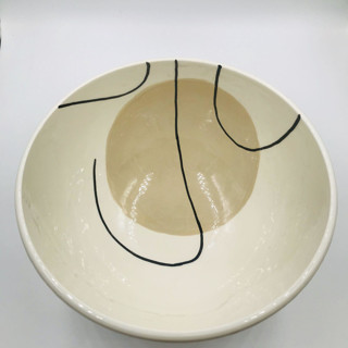 LARGE GREIGE SALAD BOWL Serving Bowls