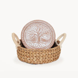 Bread Warmer & Basket - Tree of Life Round Serving Bowls