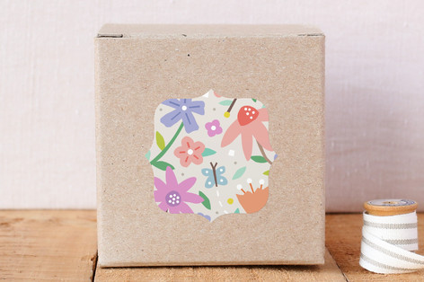 Hatched Floral Stickers