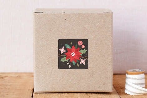 Poinsettia Flourish Stickers