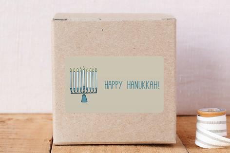 Rustic Hanukkah Menorah Stickers