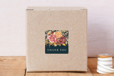 Autumnal Florals Thank You Stickers