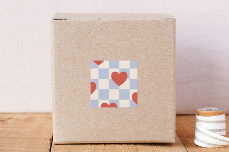 Checkered Hearts Envelope Seal Stickers